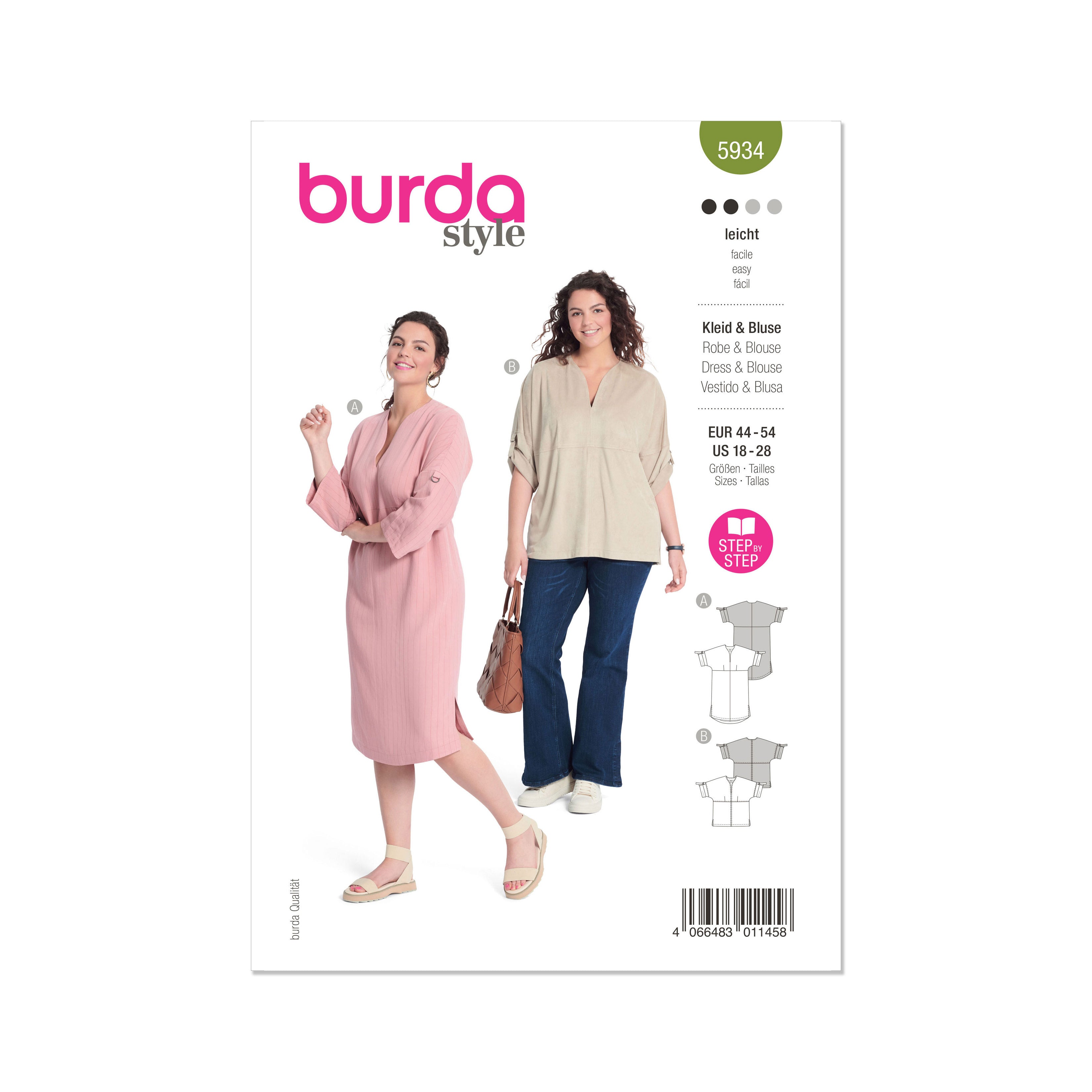 Burda Style Sewing Pattern 5934 Misses' Dress and Blouse from Jaycotts Sewing Supplies