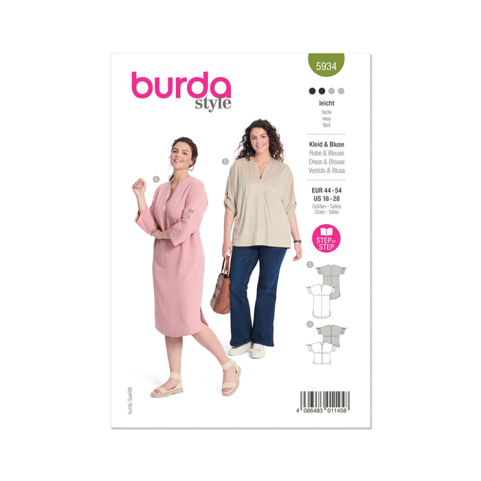 Burda Style Sewing Pattern 5934 Misses' Dress and Blouse from Jaycotts Sewing Supplies