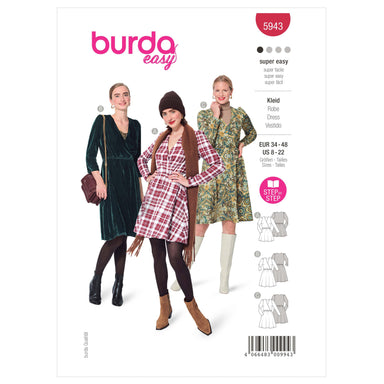 Burda Sewing Pattern 5943 Misses' Dress from Jaycotts Sewing Supplies