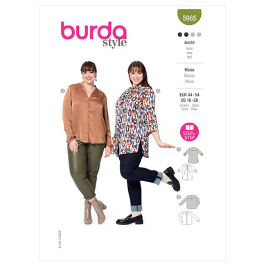 Burda Sewing Pattern 5965 Misses' Blouse from Jaycotts Sewing Supplies