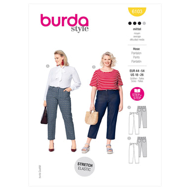 Burda Sewing Pattern 6103 Women's Trousers from Jaycotts Sewing Supplies