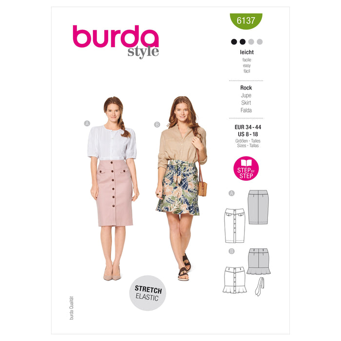 Burda Sewing Pattern 6137 Skirt from Jaycotts Sewing Supplies