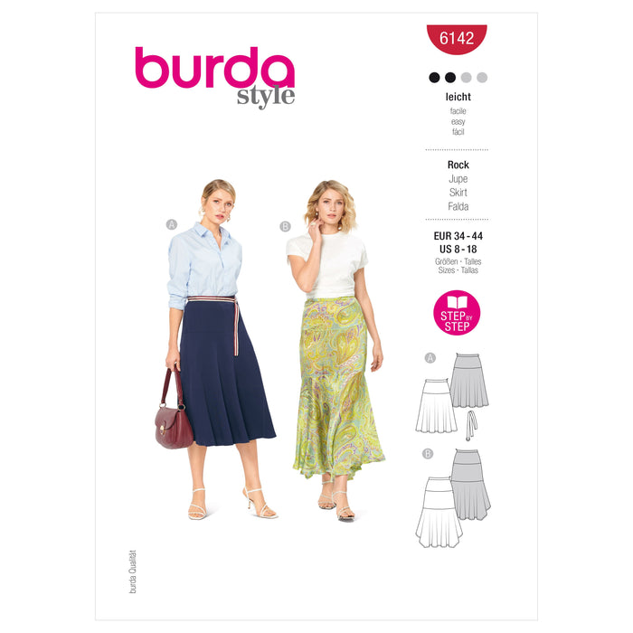 Burda Sewing Pattern 6142 Skirt from Jaycotts Sewing Supplies