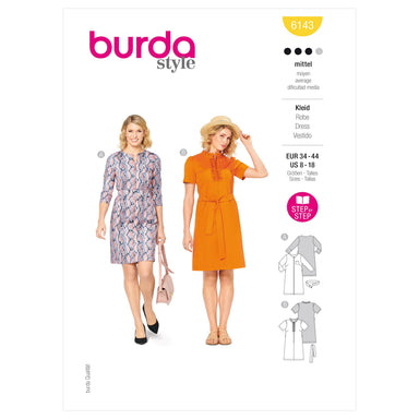 Burda Sewing Pattern 6143 Dress from Jaycotts Sewing Supplies