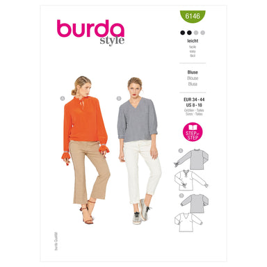 Burda Sewing Pattern 6146 Blouse from Jaycotts Sewing Supplies