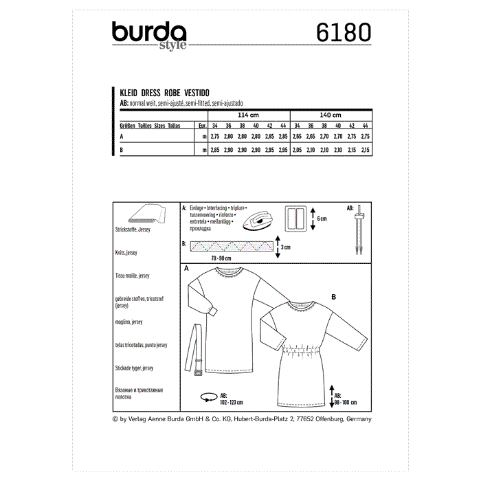 Burda 6180 Shirtdress Pattern from Jaycotts Sewing Supplies