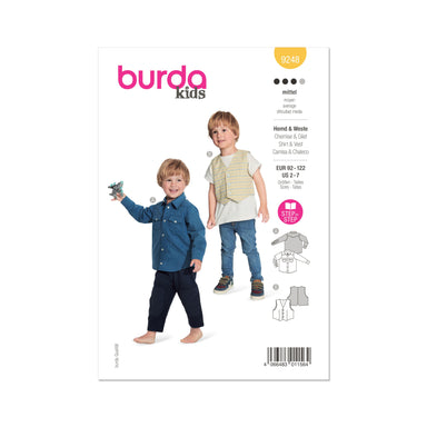 Burda Style Sewing Pattern 9248 Children's Shirt and Waistcoat from Jaycotts Sewing Supplies