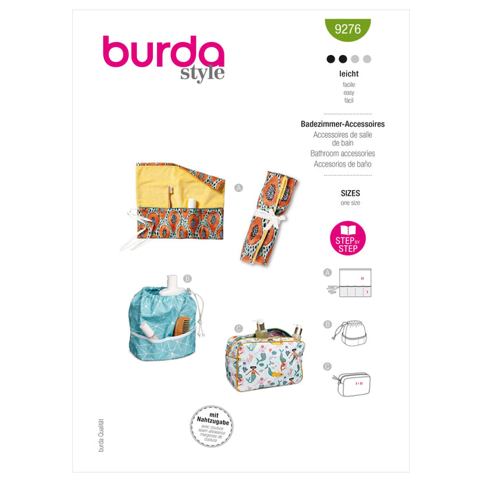 Burda Sewing Pattern 9276 Bathroom Accessories from Jaycotts Sewing Supplies