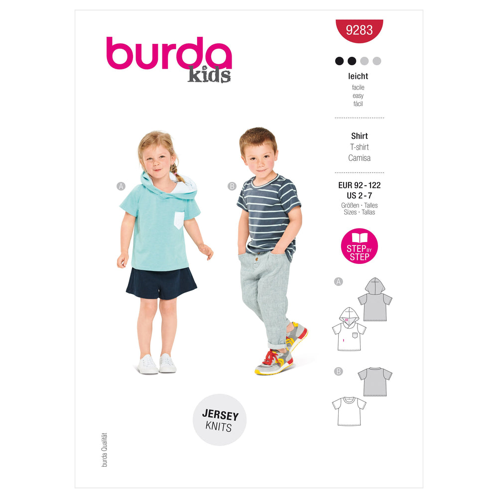 Burda Sewing Pattern 9283 Children's Top from Jaycotts Sewing Supplies