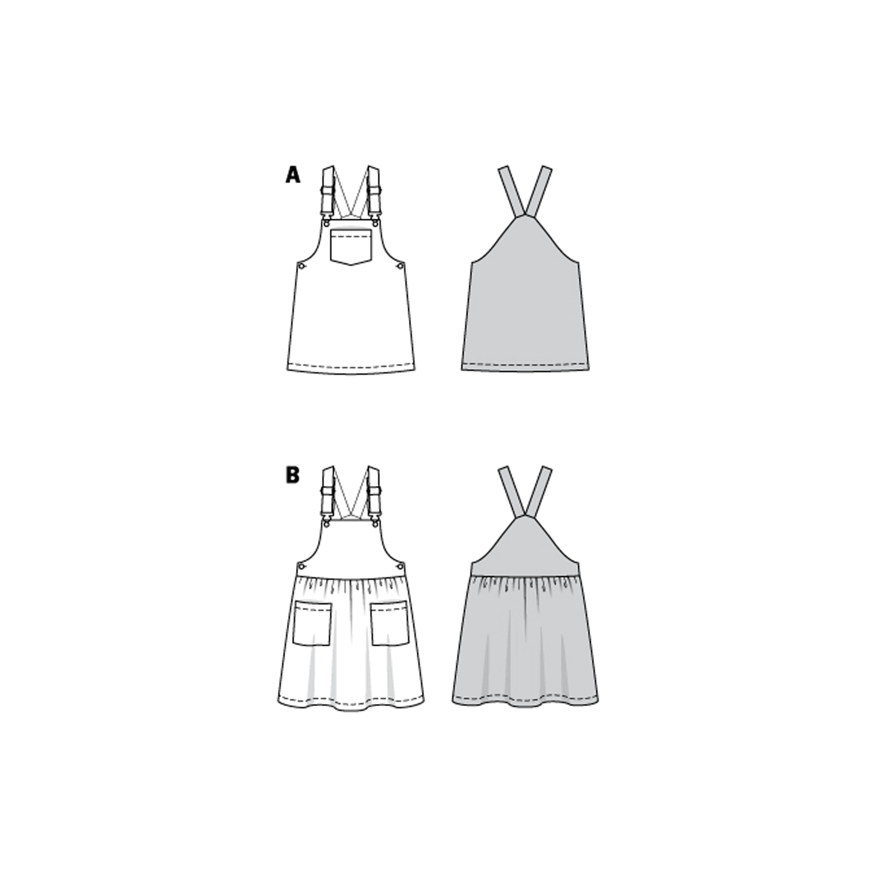 Burda Sewing Pattern 9287 Children's Bibbed skirt – Pinafore from Jaycotts Sewing Supplies