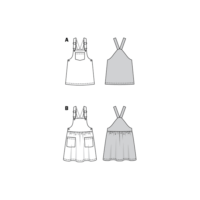 Burda Sewing Pattern 9287 Children's Bibbed skirt – Pinafore from Jaycotts Sewing Supplies