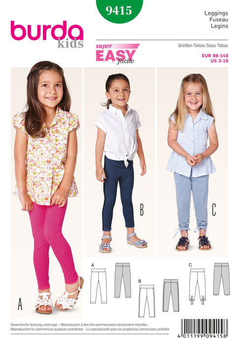 BD9415 Girls' Pants | Easy from Jaycotts Sewing Supplies