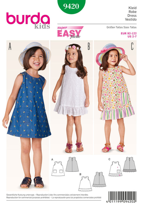 BD9420 Toddler Dress | Easy from Jaycotts Sewing Supplies