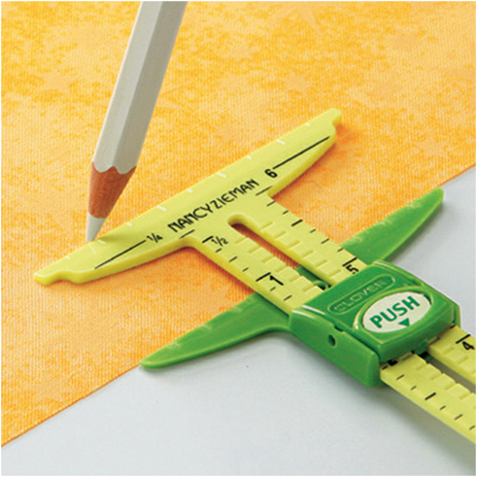 Accurate marking with Clover 5-in-1 Sliding Gauge from Jaycotts Sewing Supplies