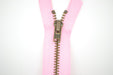 Metal Dress Zip | Antique Brass - PINK from Jaycotts Sewing Supplies