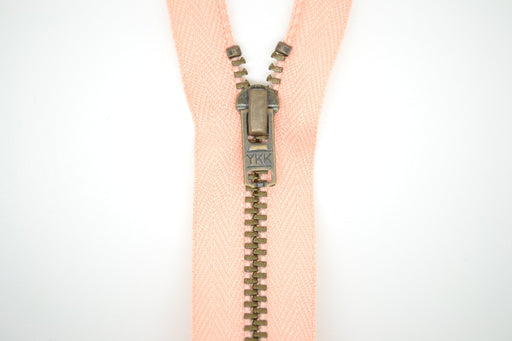 Metal Dress Zip | Antique Brass - PEACH from Jaycotts Sewing Supplies