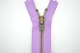Metal Dress Zip | Antique Brass - LILAC from Jaycotts Sewing Supplies