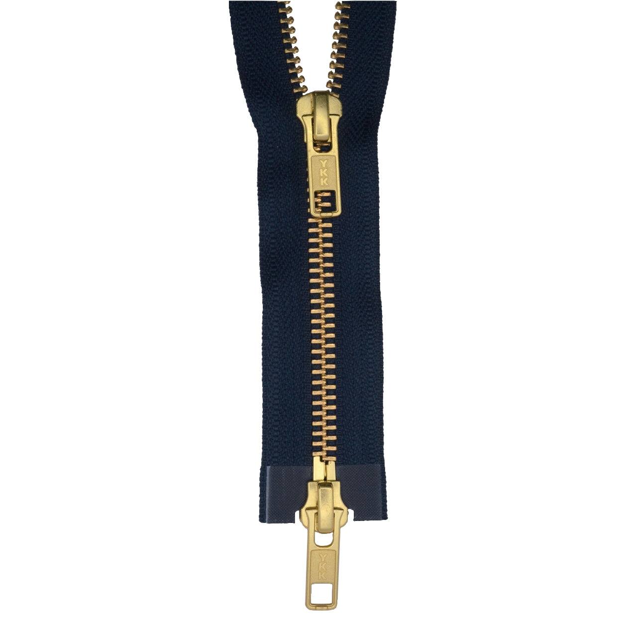 YKK Gold Tooth Two Way Open End Zip, NAVY from Jaycotts Sewing Supplies