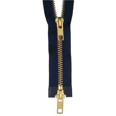 YKK Gold Tooth Two Way Open End Zip, NAVY from Jaycotts Sewing Supplies