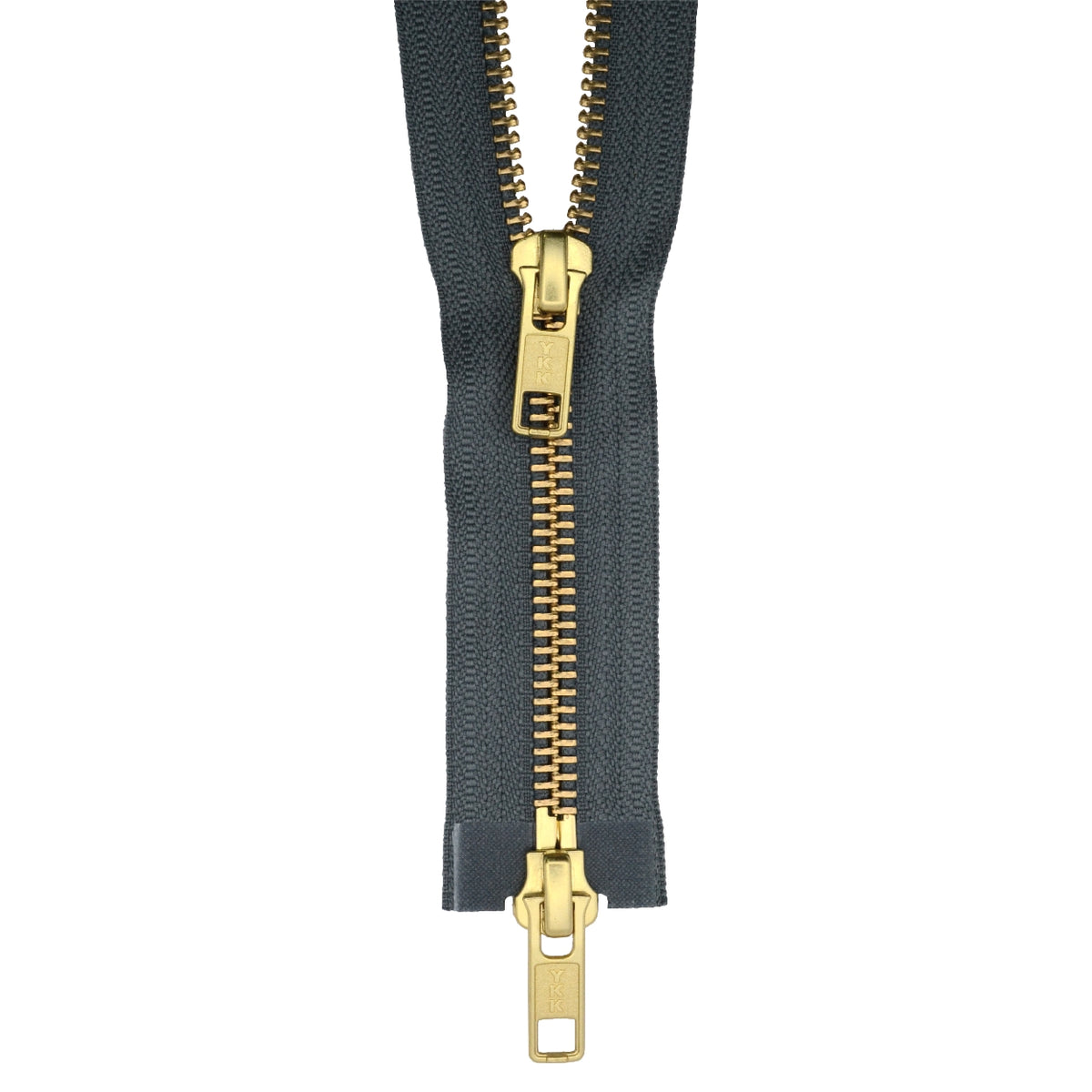 YKK Gold Tooth Two Way Open End Zip, GREY — jaycotts.co.uk - Sewing ...