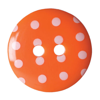 Orange Buttons with polka dots - pk of 6 from Jaycotts Sewing Supplies
