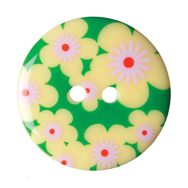 Buttons: Deco #11A Floral - Green / Yellow from Jaycotts Sewing Supplies