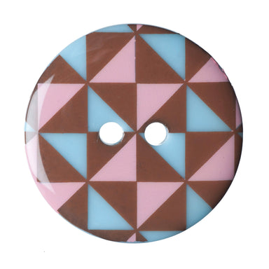 Buttons: Deco #12 Geometric - Brown / Pink / Blue from Jaycotts Sewing Supplies