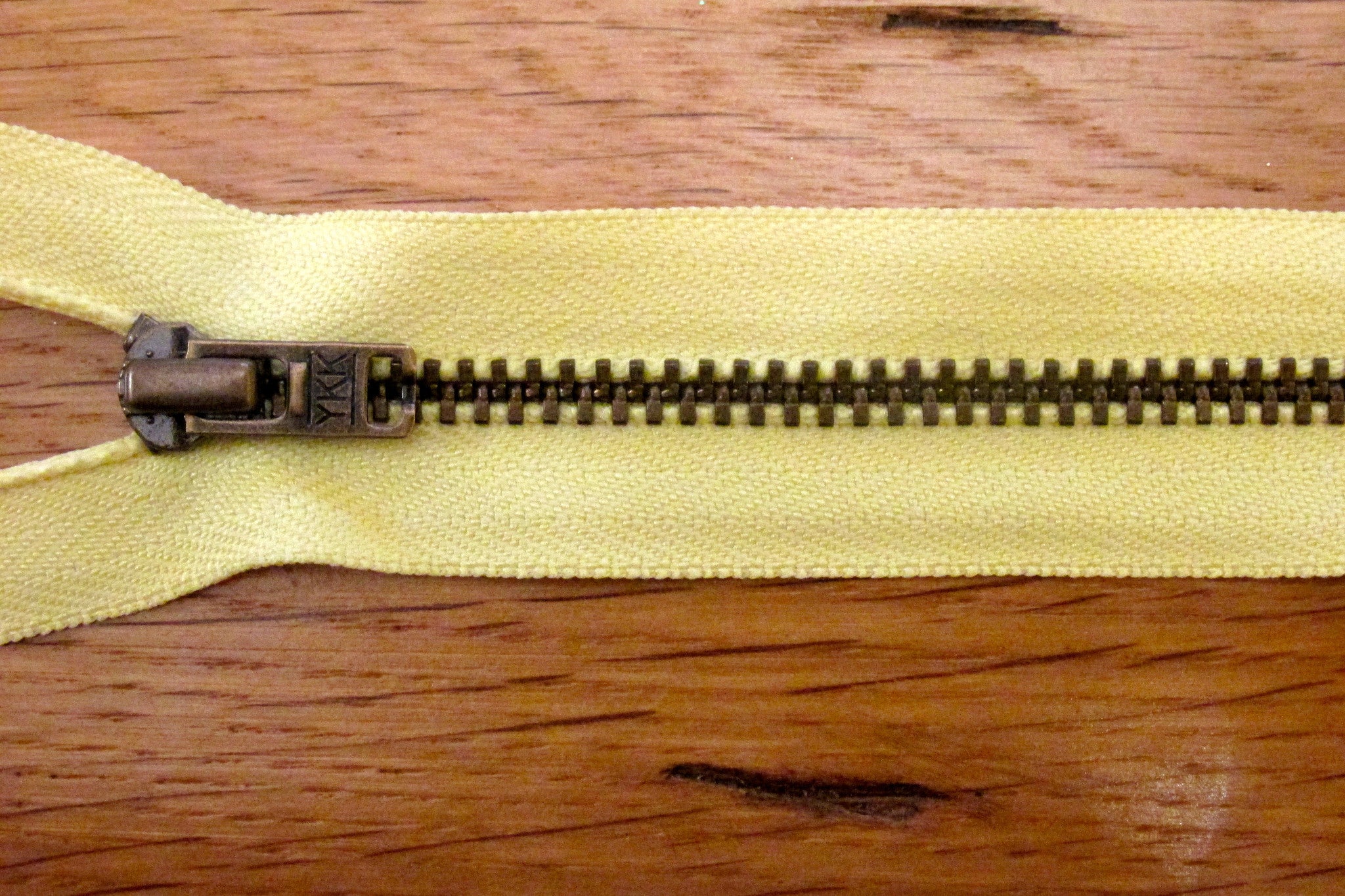 Metal Dress Zip | Antique Brass - Yellow from Jaycotts Sewing Supplies