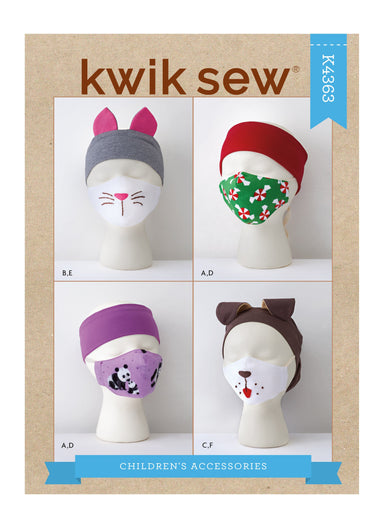 Kwik Sew 4363 Children's Fun Face Covering and Hat Pattern from Jaycotts Sewing Supplies