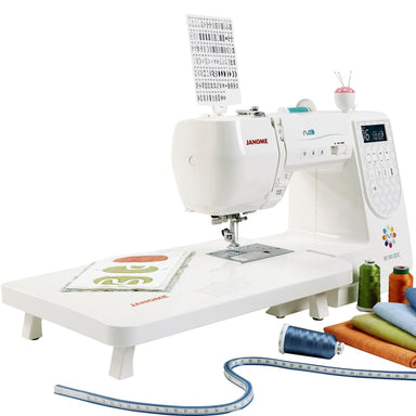 Janome M100  ready for sewing with extension sew table | Jaycotts.co.uk