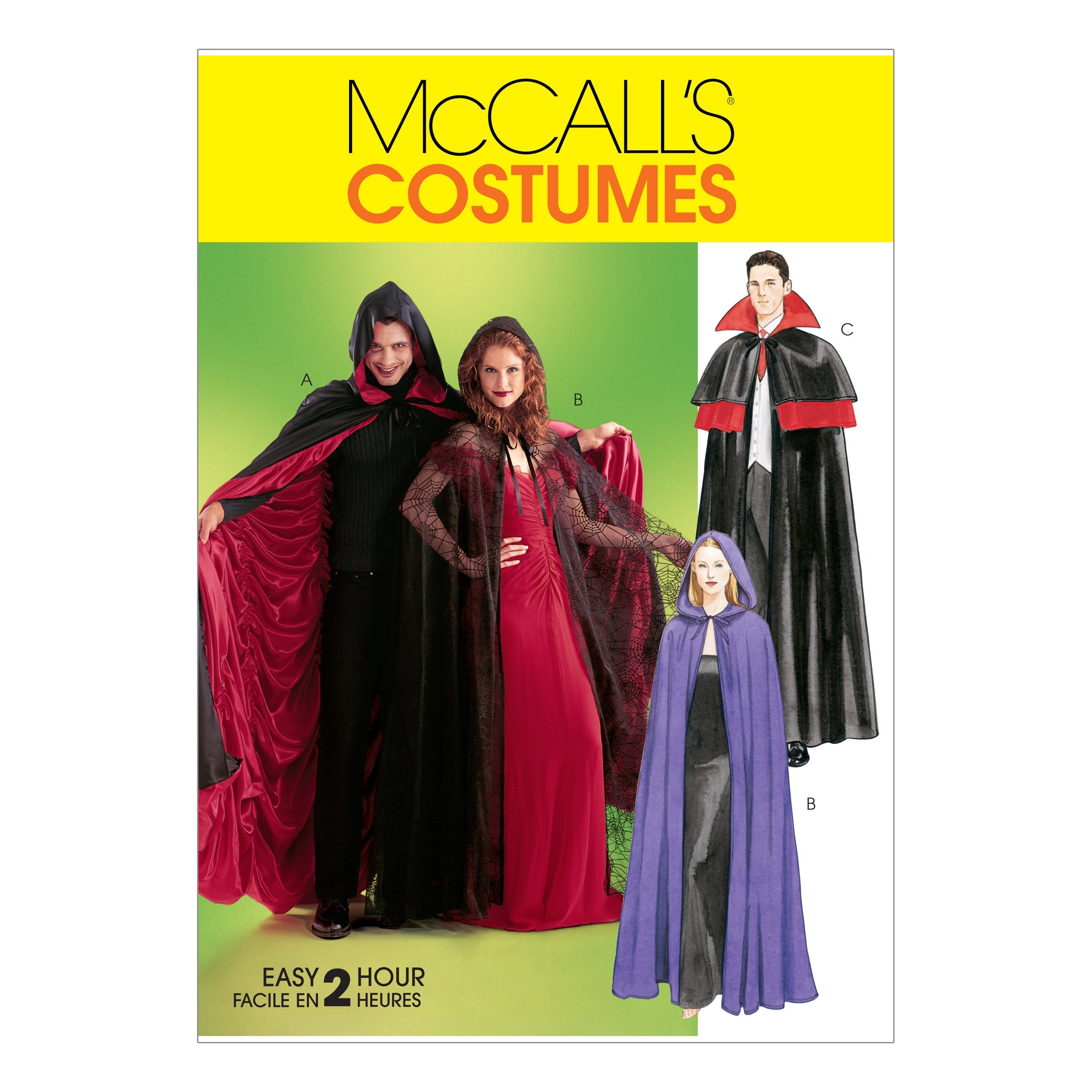 McCall's 4139 Misses'/Men's/Teen Boys' Lined and Unlined Cape Costumes from Jaycotts Sewing Supplies
