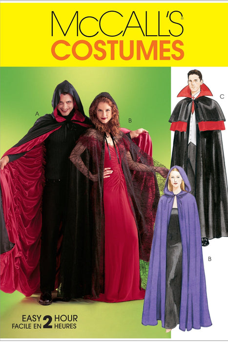 McCall's 4139 Misses'/Men's/Teen Boys' Lined and Unlined Cape Costumes from Jaycotts Sewing Supplies