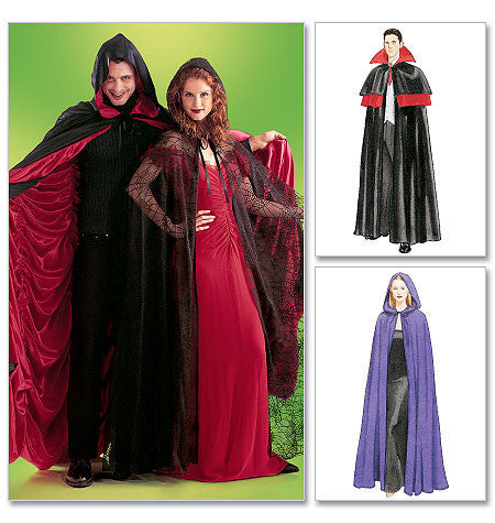 M4139 Misses'/Men's/Teen Boys' Lined & Unlined Cape Costumes from Jaycotts Sewing Supplies