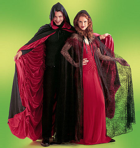 M4139 Misses'/Men's/Teen Boys' Lined & Unlined Cape Costumes from Jaycotts Sewing Supplies