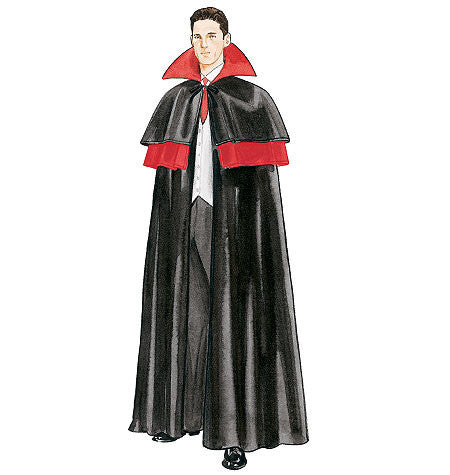 M4139 Misses'/Men's/Teen Boys' Lined & Unlined Cape Costumes from Jaycotts Sewing Supplies