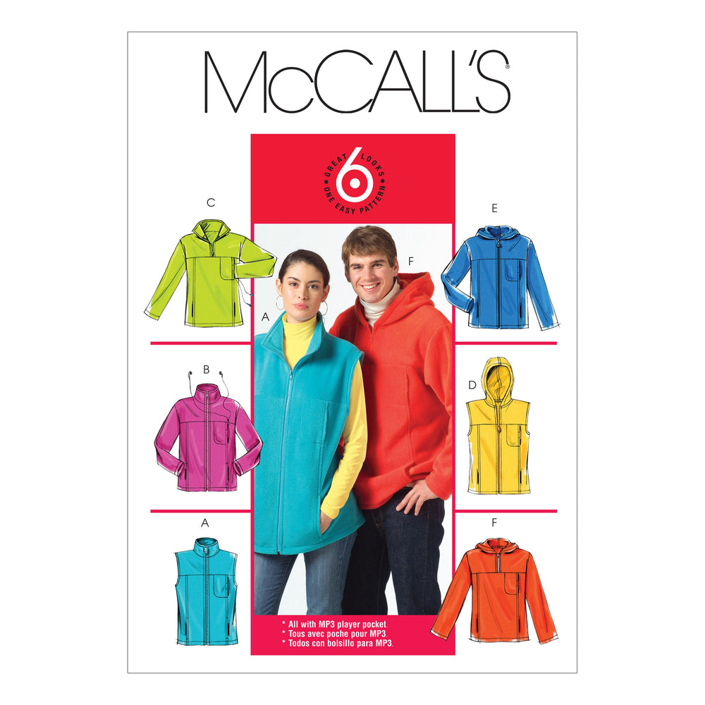 McCall's 5252 Misses/Men's Unlined Vest and Jackets Pattern from Jaycotts Sewing Supplies