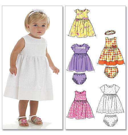 M6015 Infants' Lined Dresses, Panties & Headband from Jaycotts Sewing Supplies