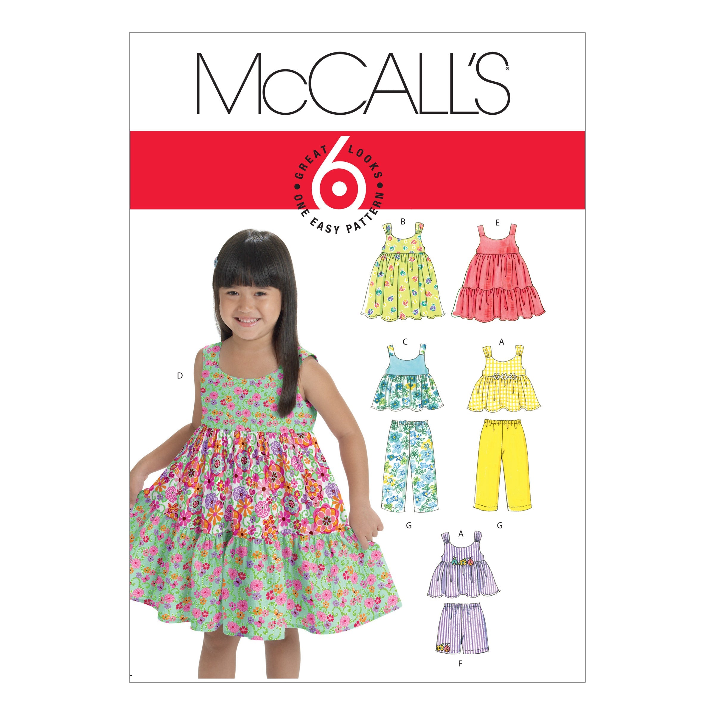 McCall's 6017 Toddlers'/Children's Tops, Dresses, Shorts and Pants Pattern from Jaycotts Sewing Supplies