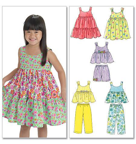 M6017 Toddlers'/Children's Tops, Dresses, Shorts & Pants from Jaycotts Sewing Supplies