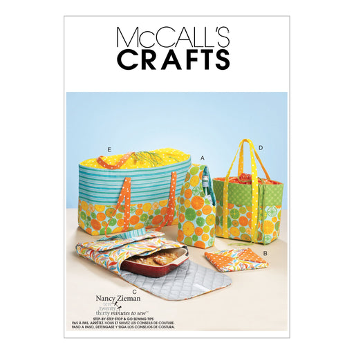 McCall's 6338 Carriers, Hot Pad and Picnic Totes Pattern | by Nancy Zieman from Jaycotts Sewing Supplies