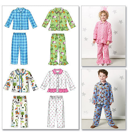 M6458 Kid's Pyjama Tops & Pants from Jaycotts Sewing Supplies