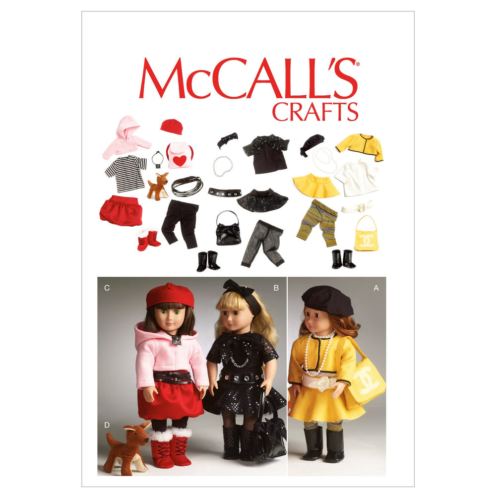 McCall's Sewing pattern 6669 Clothes For 18 inch Doll, Accessories and Dog from Jaycotts Sewing Supplies