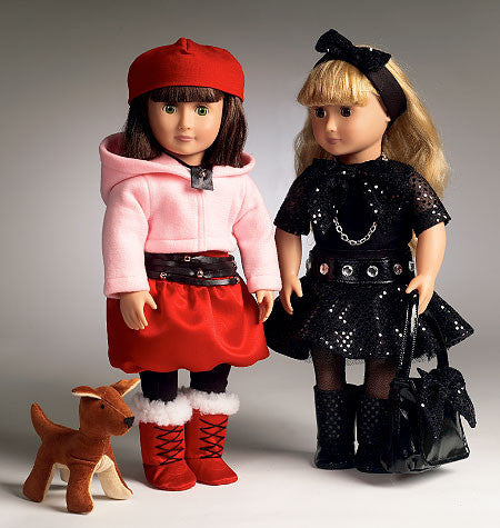 M6669 Clothes For 18' Doll, Accessories & Dog from Jaycotts Sewing Supplies