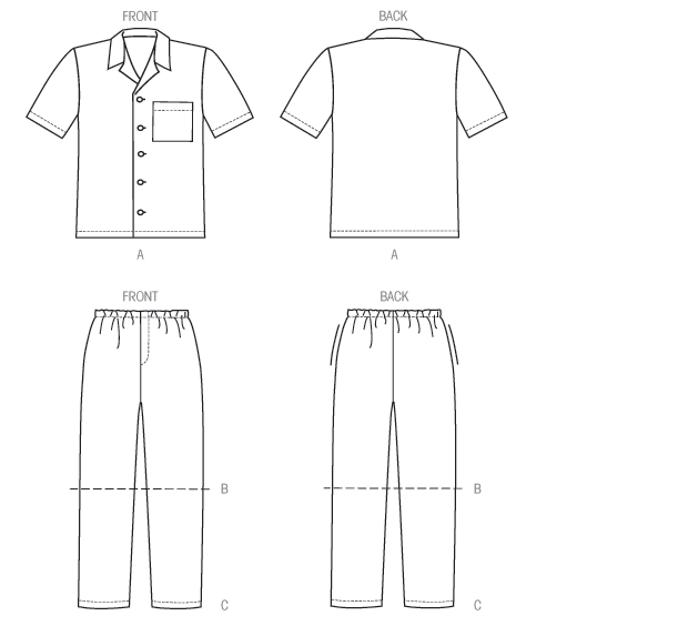 M6972 Men's/Boys' Shirt, Shorts & Pants from Jaycotts Sewing Supplies