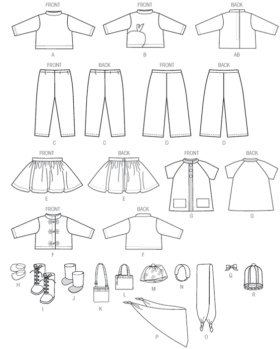 M7006 Clothes For 18" Doll from Jaycotts Sewing Supplies