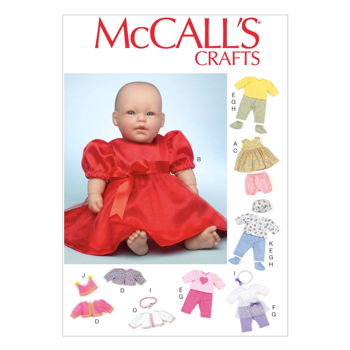 McCall s Pattern M7066 Clothes Accessories For 11 12 15 16 Baby Dolls jaycotts Sewing Supplies