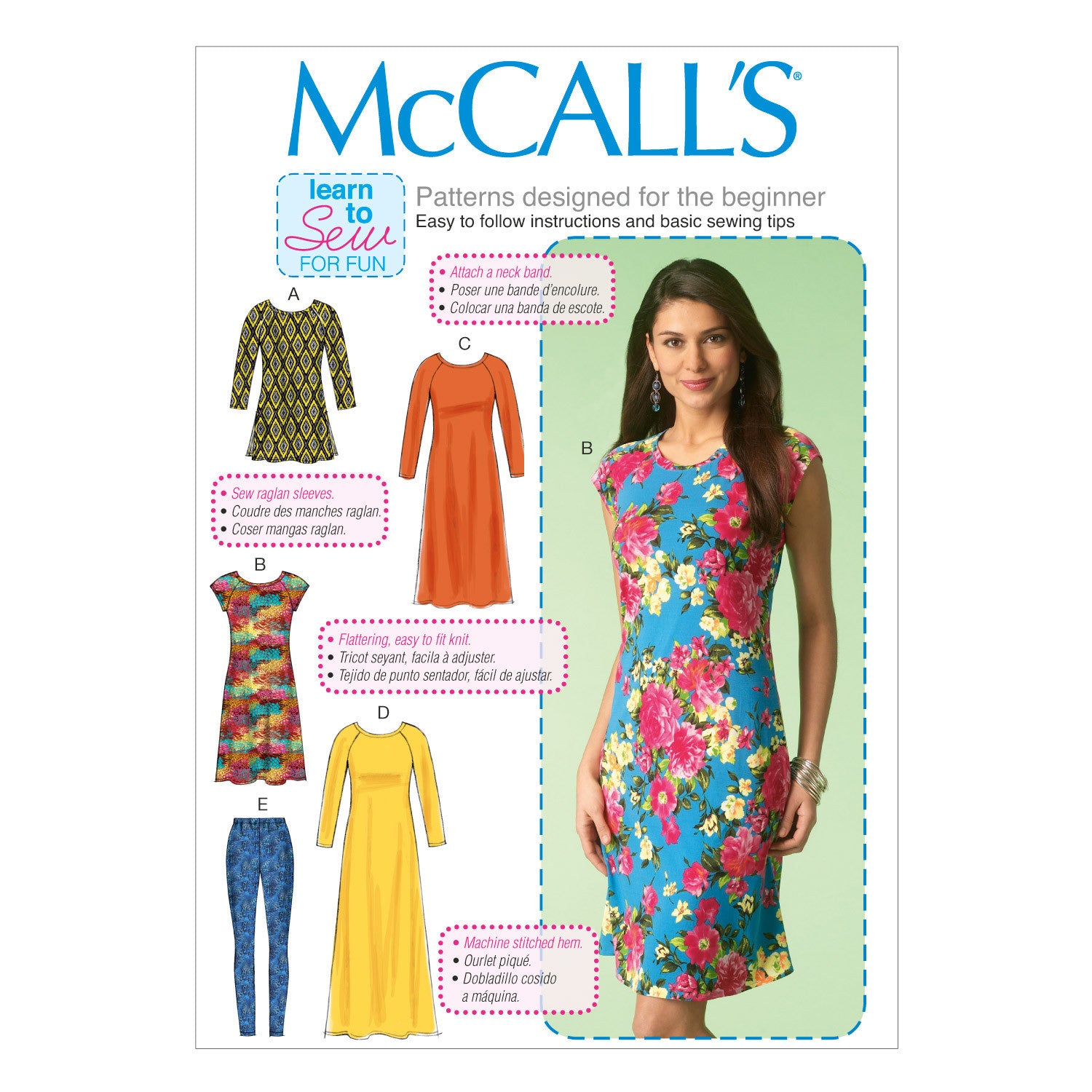 M7122 Misses' Tunic, Dresses and Leggings from Jaycotts Sewing Supplies