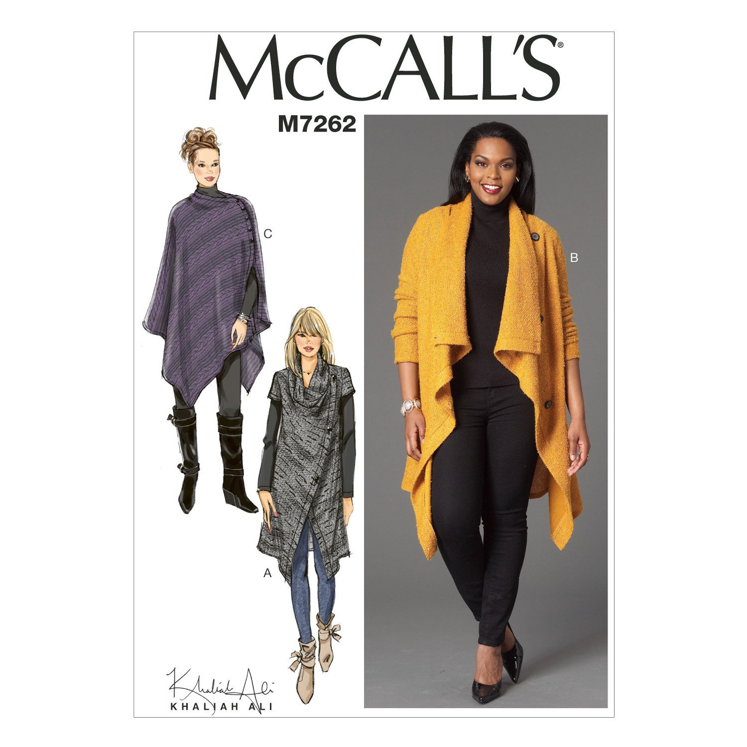 M7262 Misses'/Women's Sweater Coat and Poncho — jaycotts.co.uk - Sewing ...