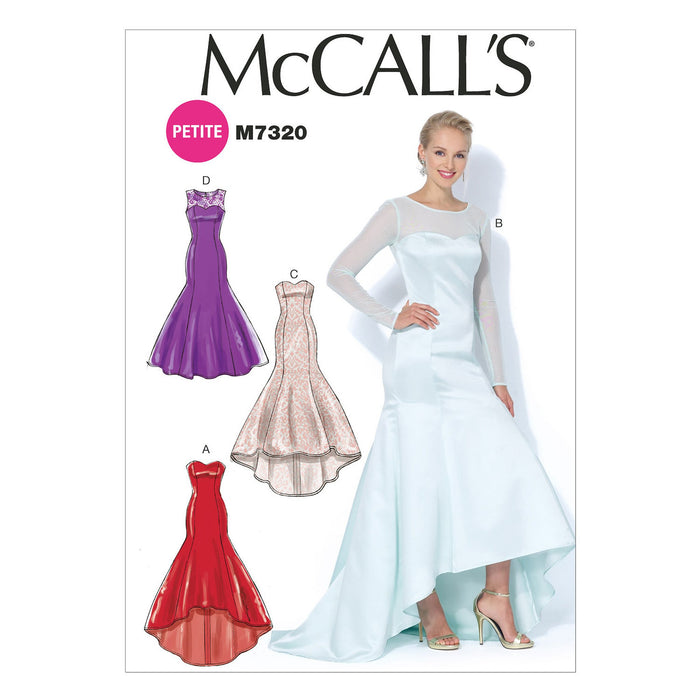 M7320 Misses'/Miss Petite | Mermaid Hem & High-Low Dress from Jaycotts Sewing Supplies