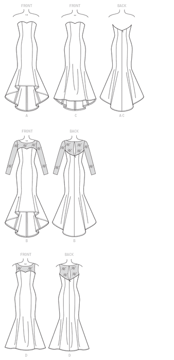 mermaid dress sewing pattern McCall's Sewing Pattern 7320 Misses'/Miss Petite | Mermaid Hem and Hig — jaycotts.co.uk
